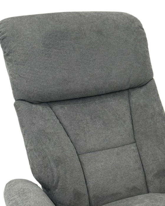 Grey Fabric Recliner Chair & Footstool