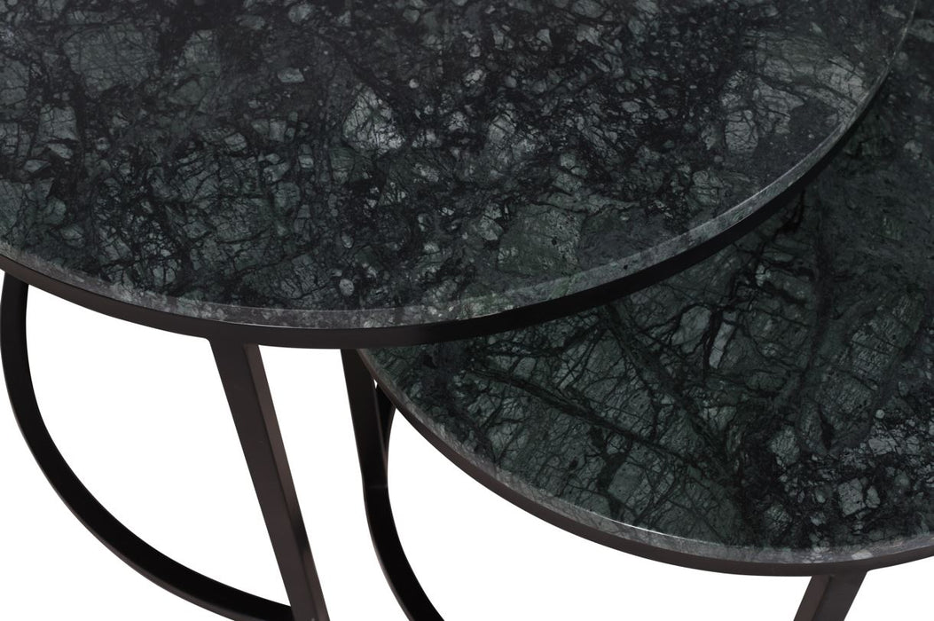 Celtic Noir Round Green Nest Tables