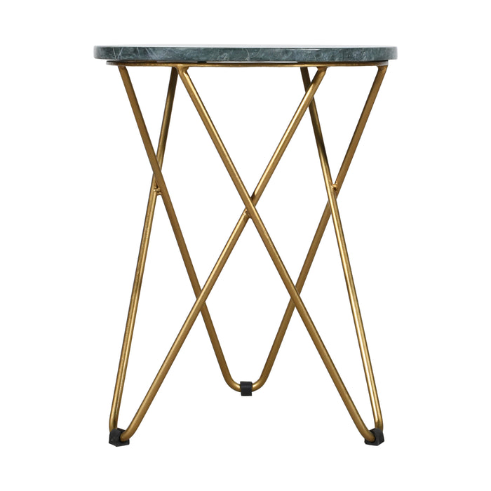 EmeraldGlimmer Marble End Table