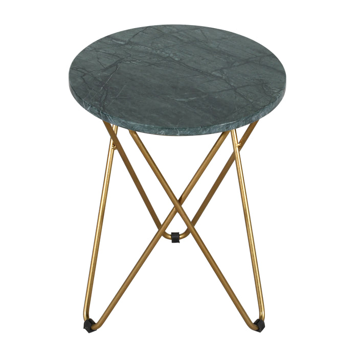 EmeraldGlimmer Marble End Table