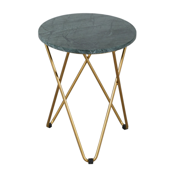 EmeraldGlimmer Marble End Table