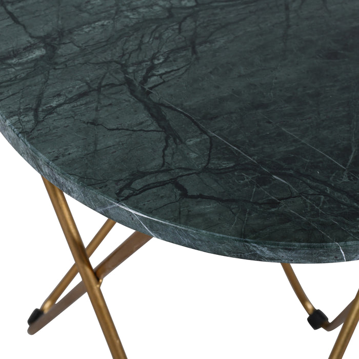 EmeraldGlimmer Marble End Table