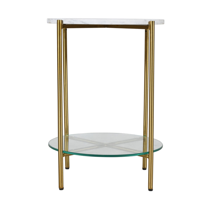 Emily Marble and Glass End Table