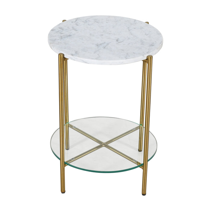 Emily Marble and Glass End Table