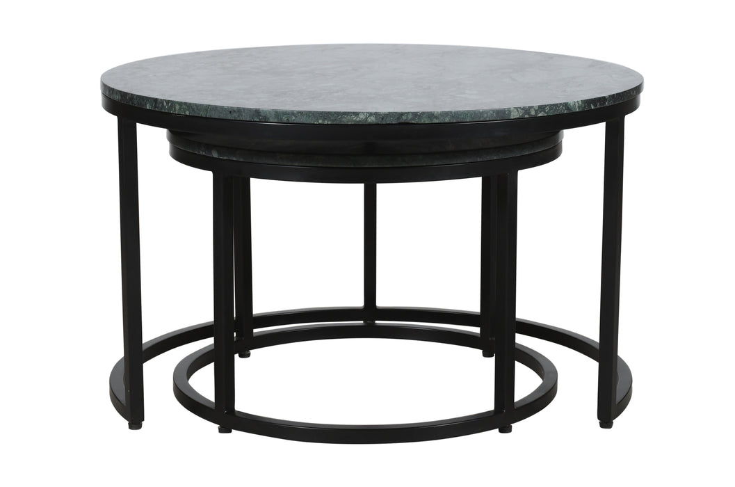 Celtic Noir Round Green Nest Tables