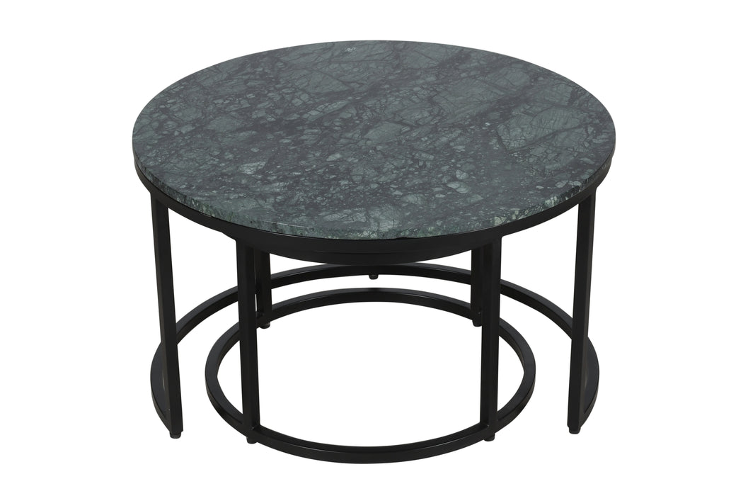 Celtic Noir Round Green Nest Tables