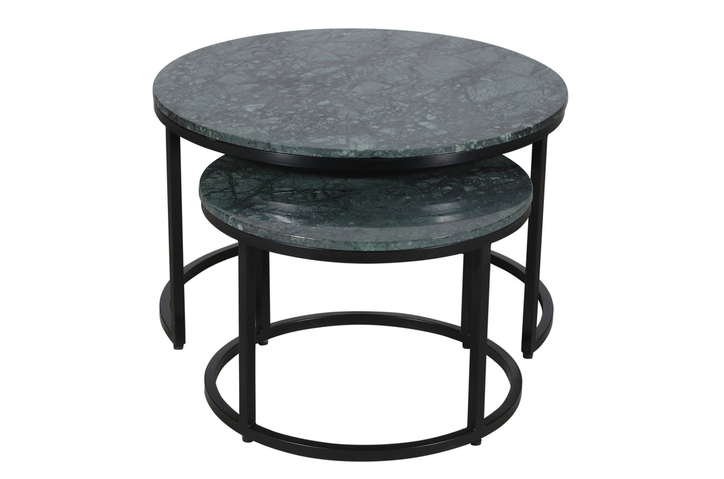 Celtic Noir Round Green Nest Tables