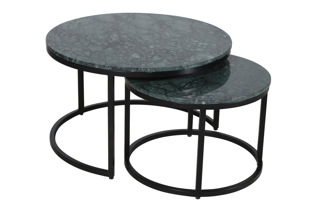 Celtic Noir Round Green Nest Tables