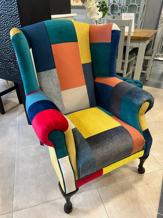 Patchwork Queen Anne Armchair