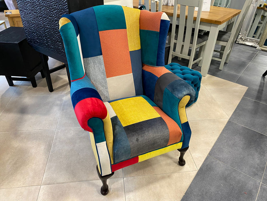 Patchwork Queen Anne Armchair