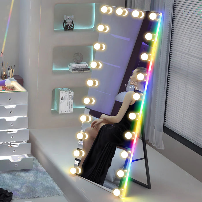 Full Length Hollywood Mirror with RGB Lighting