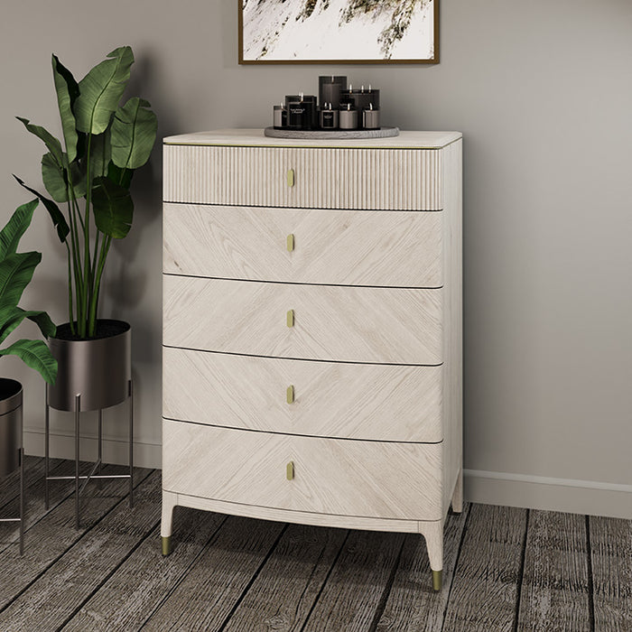 Isabella Tall Chest 5 Drawer | Stone