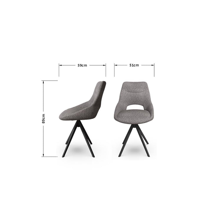 Beverly Swivel Chair | Grey