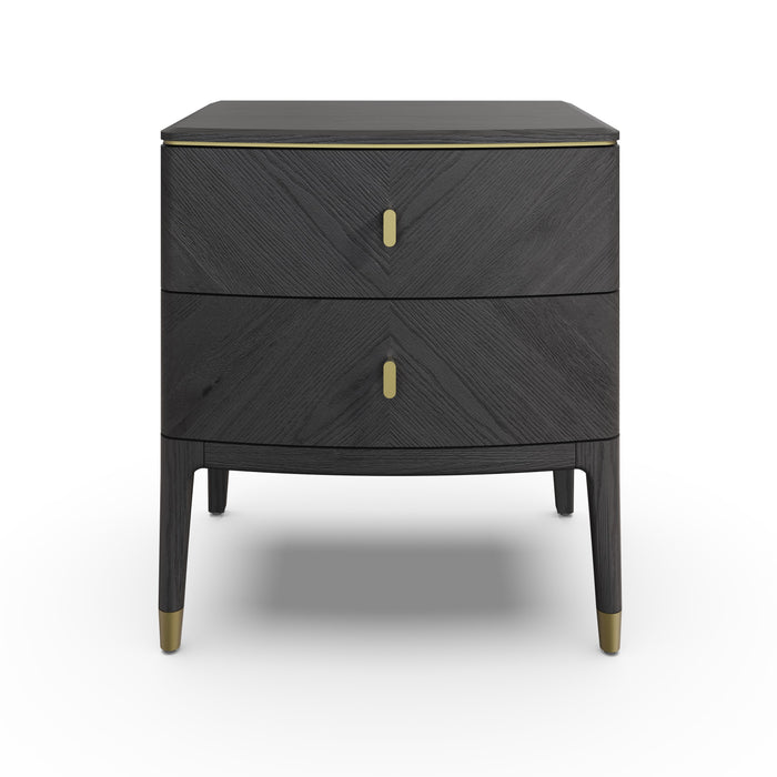 Isabella Bedside Table 2 Drawer | Ebony