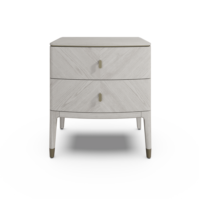 Isabella Bedside Table 2 Drawer | Stone