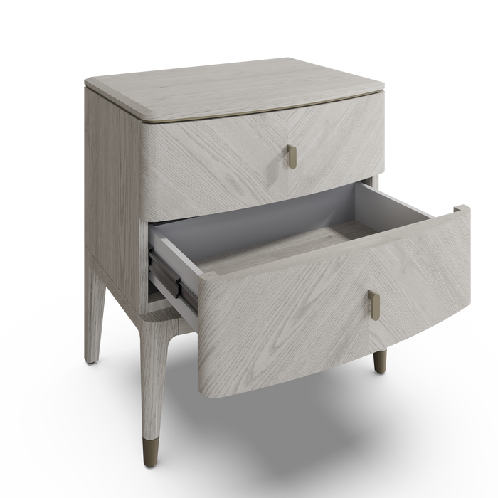 Isabella Bedside Table 2 Drawer | Stone