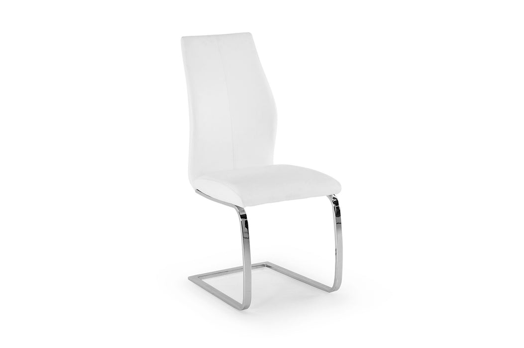 Elena Dining Chair | Chrome Leg White