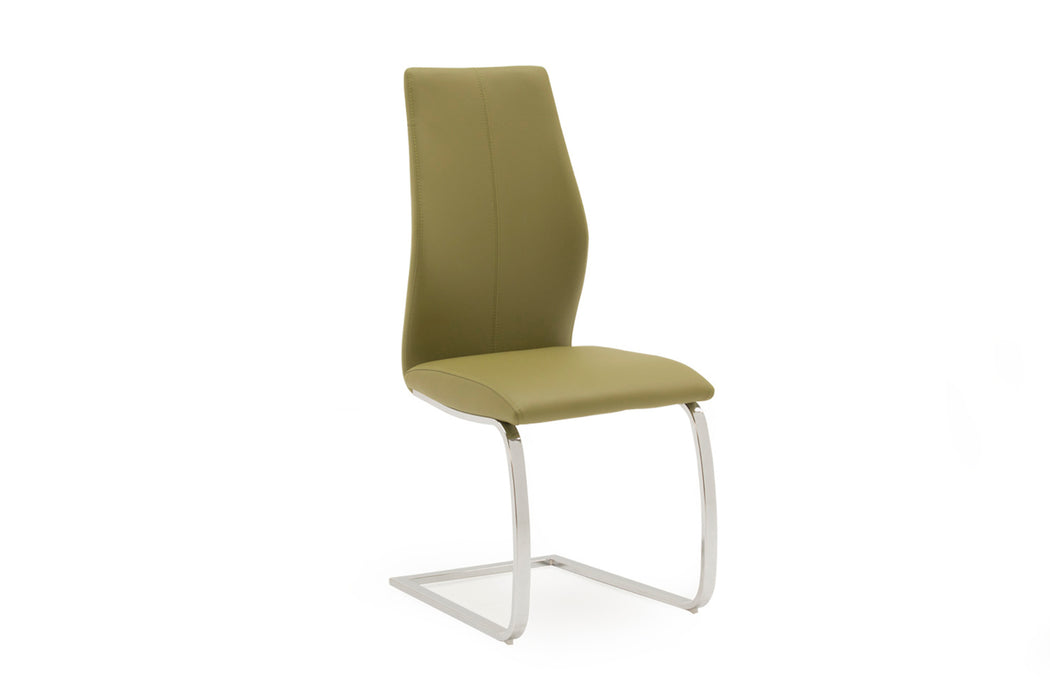 Elena Dining Chair | Chrome Leg Olive