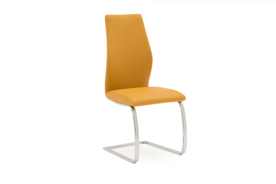 Elena Dining Chair | Chrome Leg Pumpkin