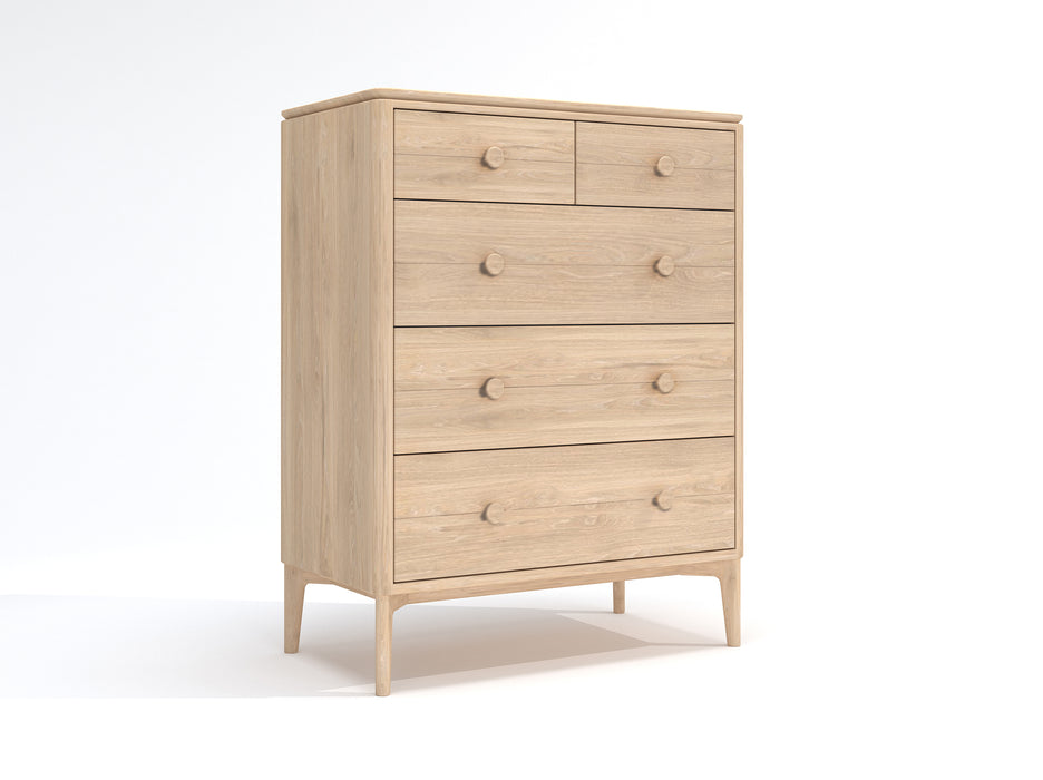 Ruby Oak Medium Chest 5 Drawers