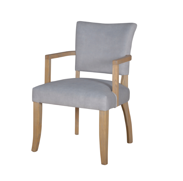 Davina Arm Chair Velvet | Light Grey