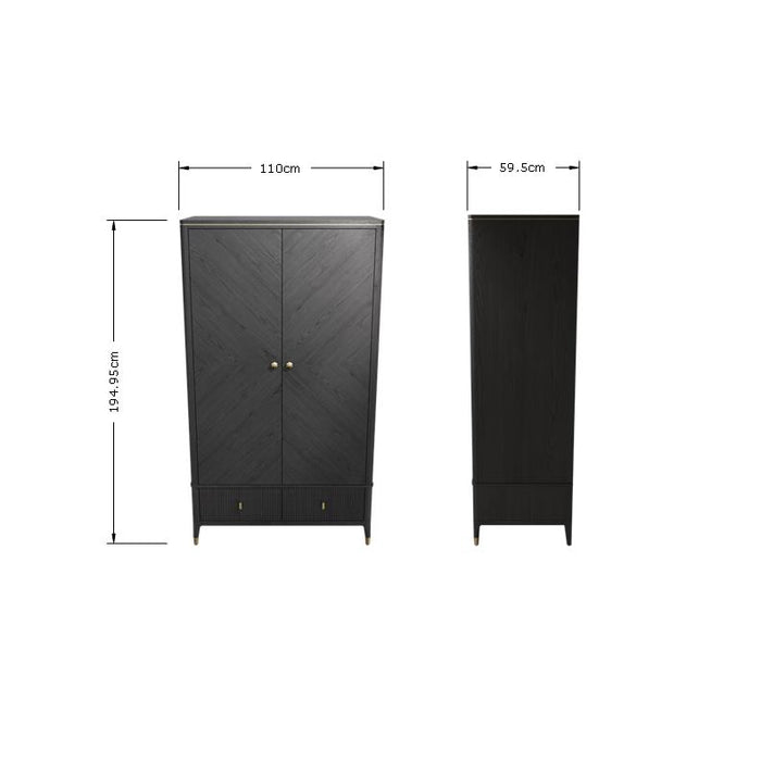 Isabella 2 Door Wardrobe | Ebony